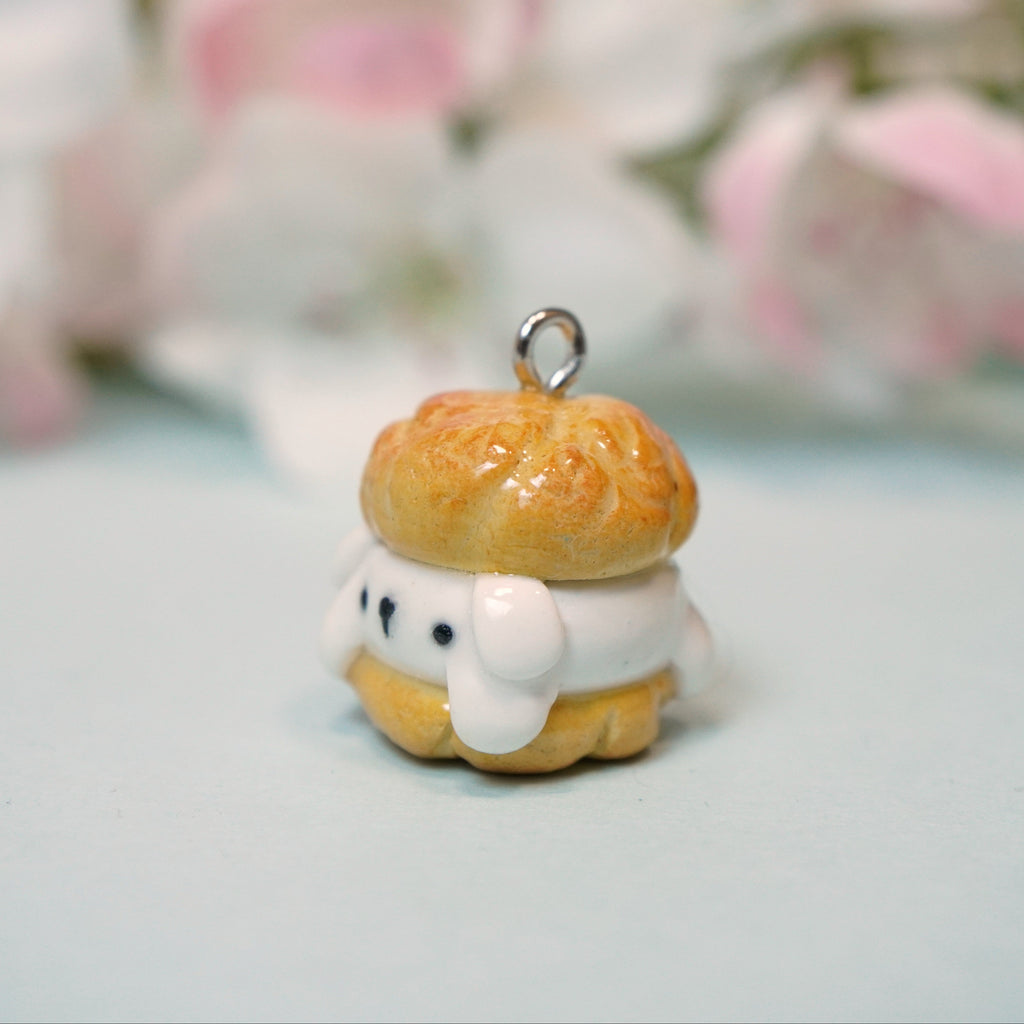 Polymer Puns Cream Pup Keychain