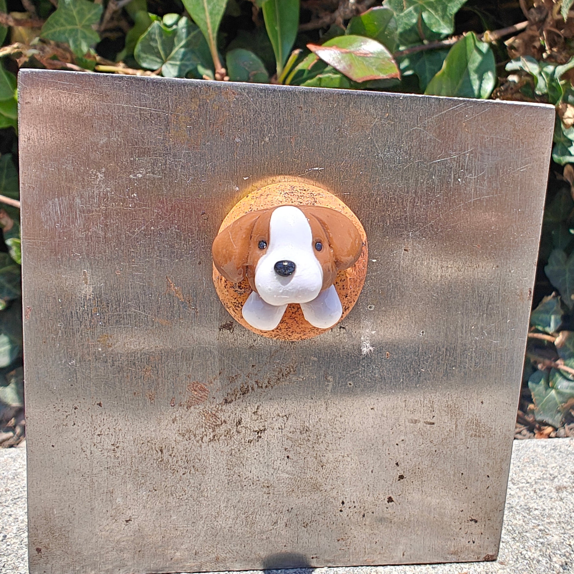 Polymer Puns Beagle Bagel and Beagle Bite Magnets