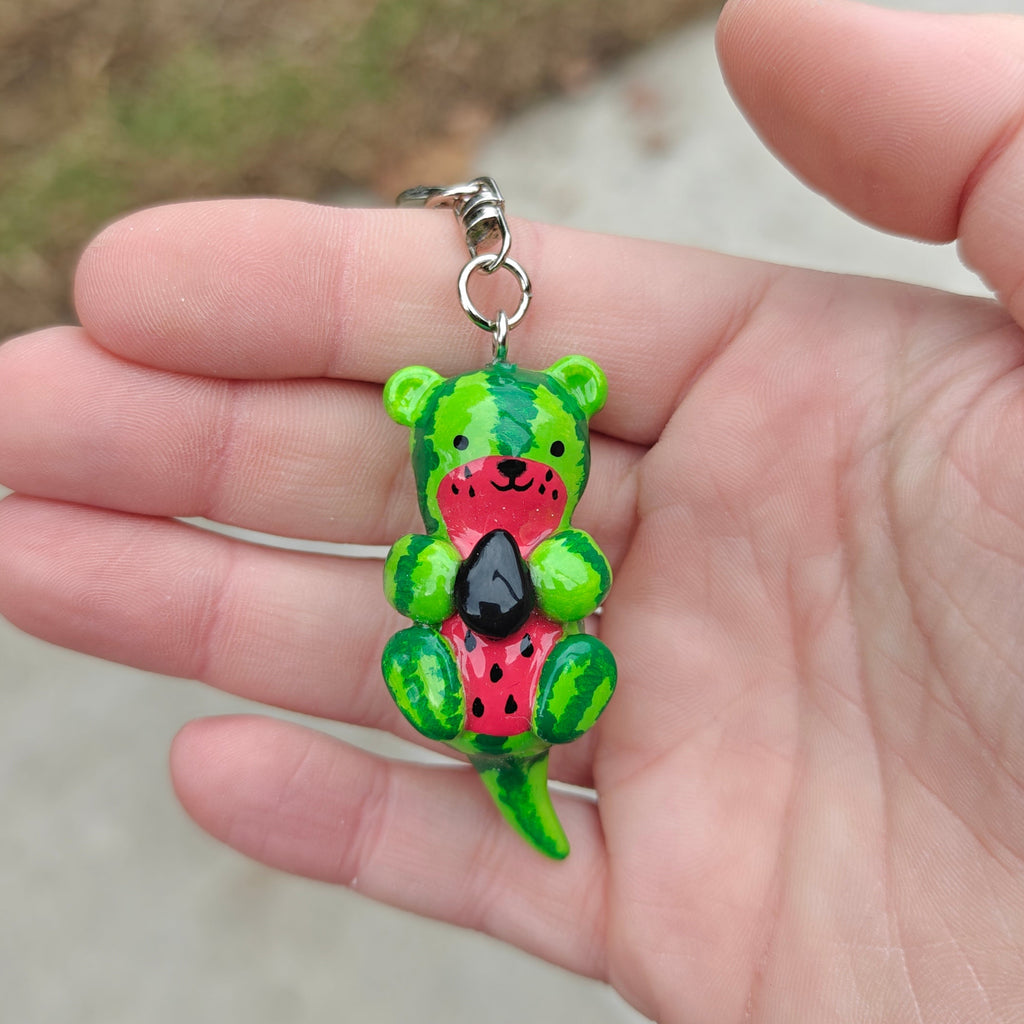 Polymer Puns Ottermelon Keychain