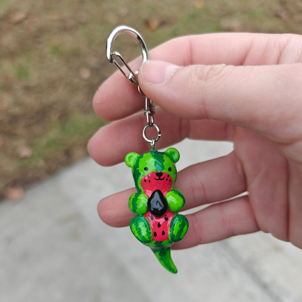 Polymer Puns Ottermelon Keychain
