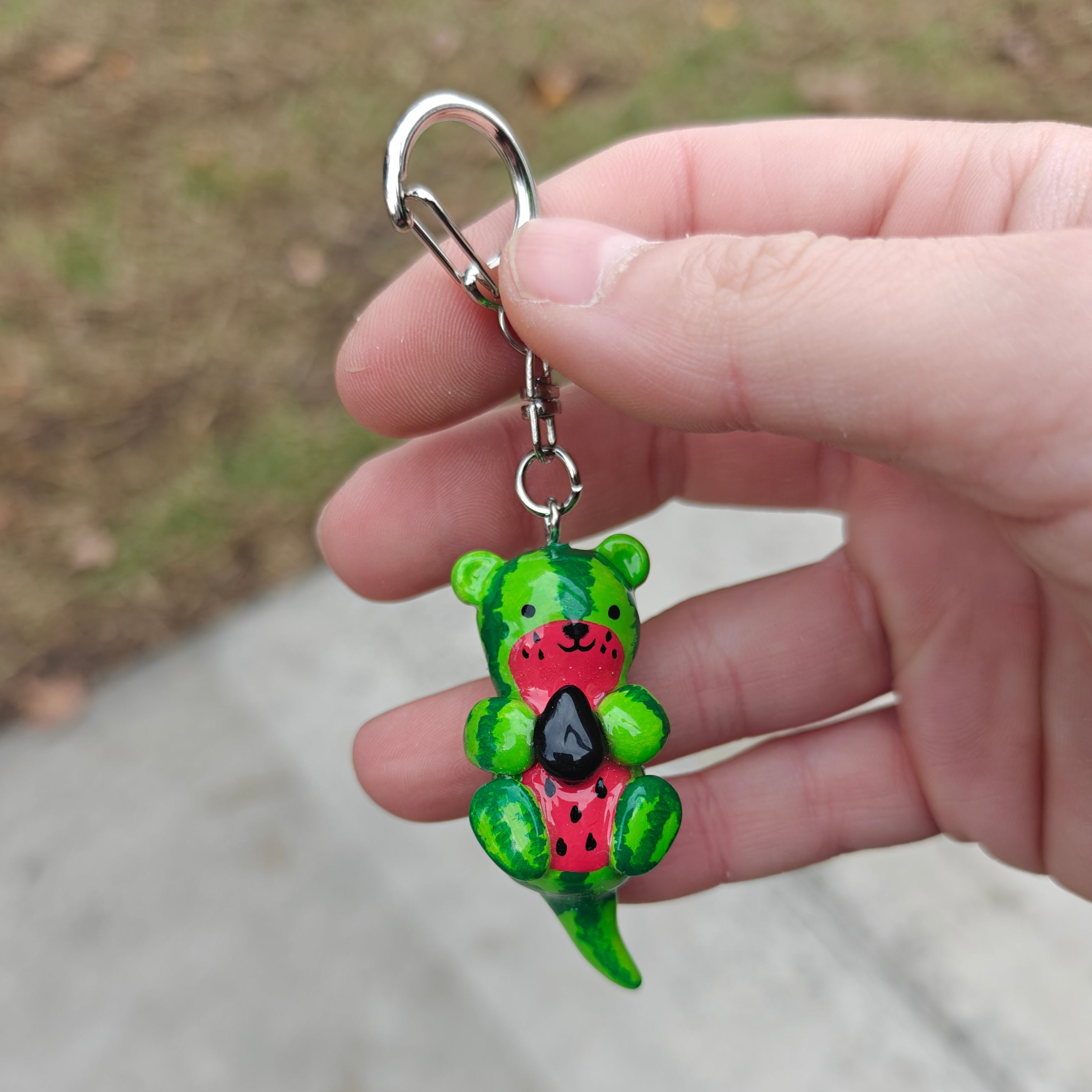 Polymer Puns Ottermelon Keychain