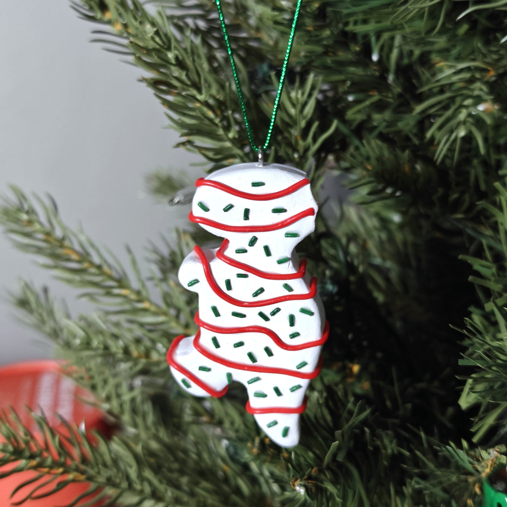 Polymer Puns Lil' Debbie Christmas Tree Rex Ornament