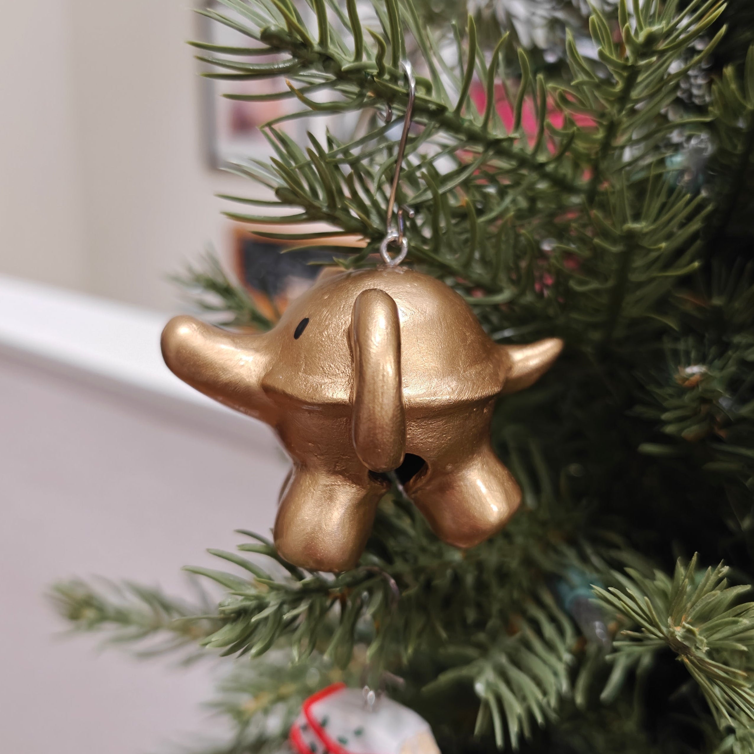 Polymer Puns Jingle Bellephant Ornament
