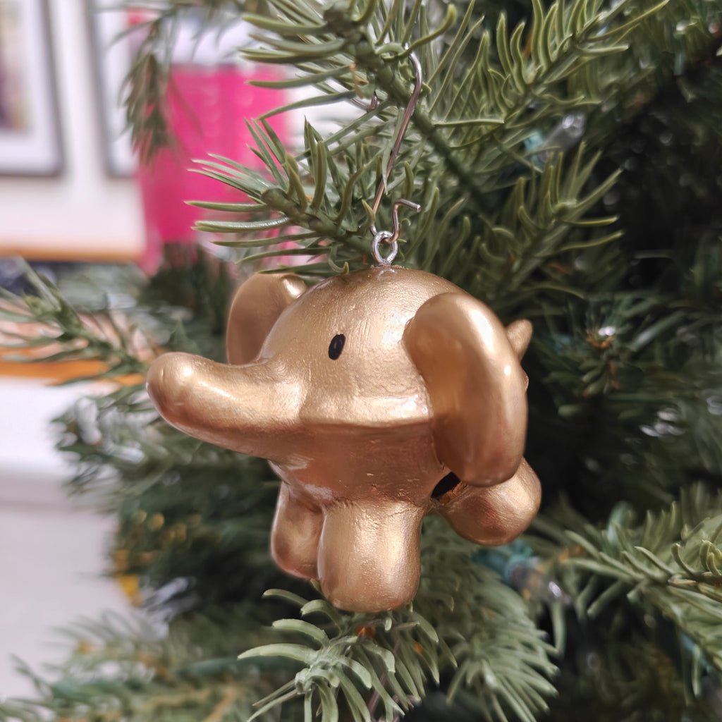 Polymer Puns Jingle Bellephant Ornament