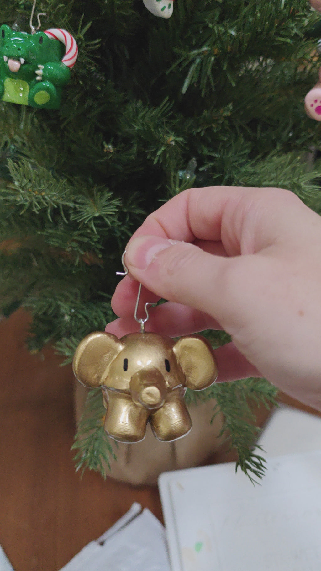 Polymer Puns Jingle Bellephant Ornament