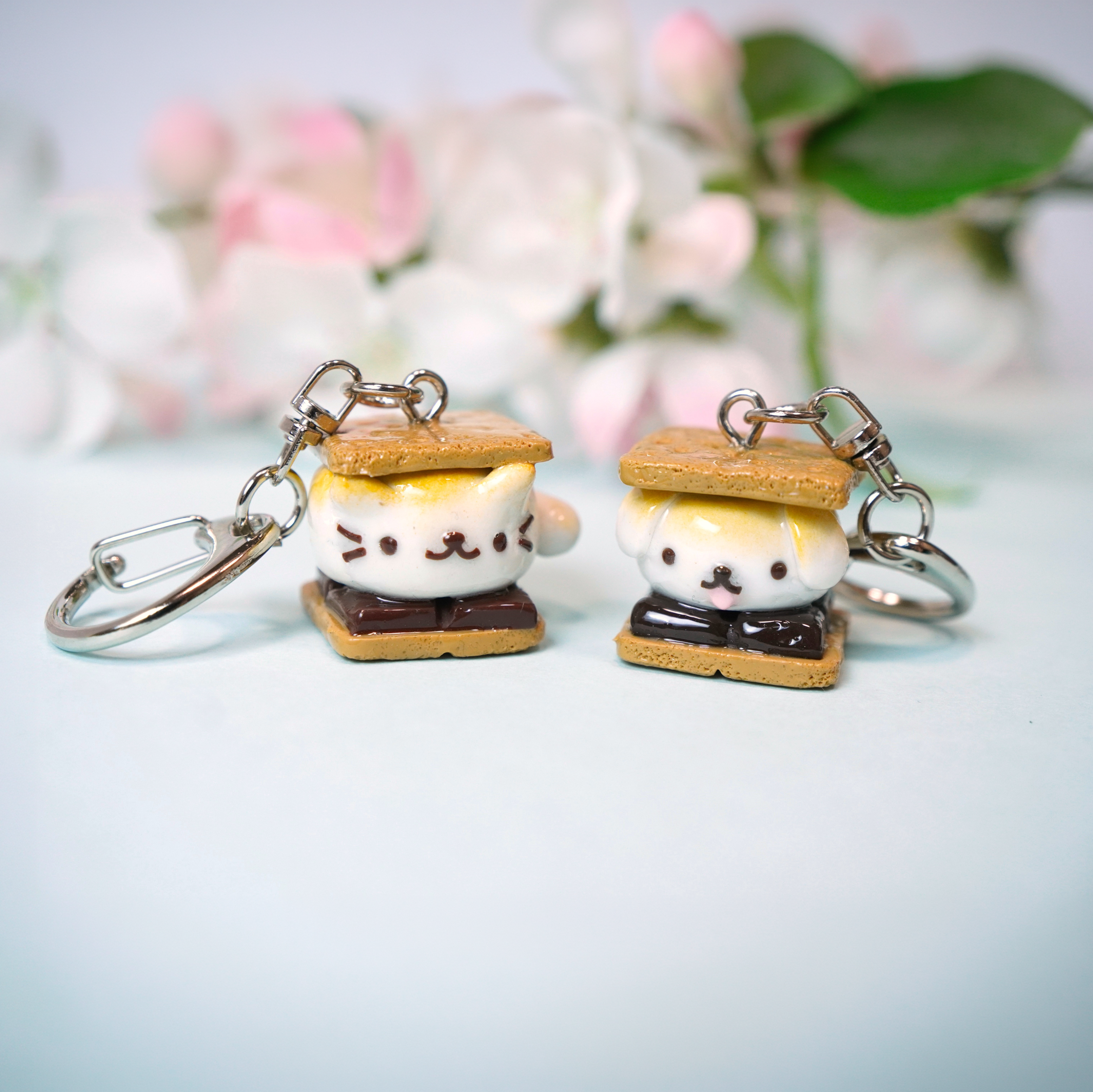 Smores Cat and Dog Keychain